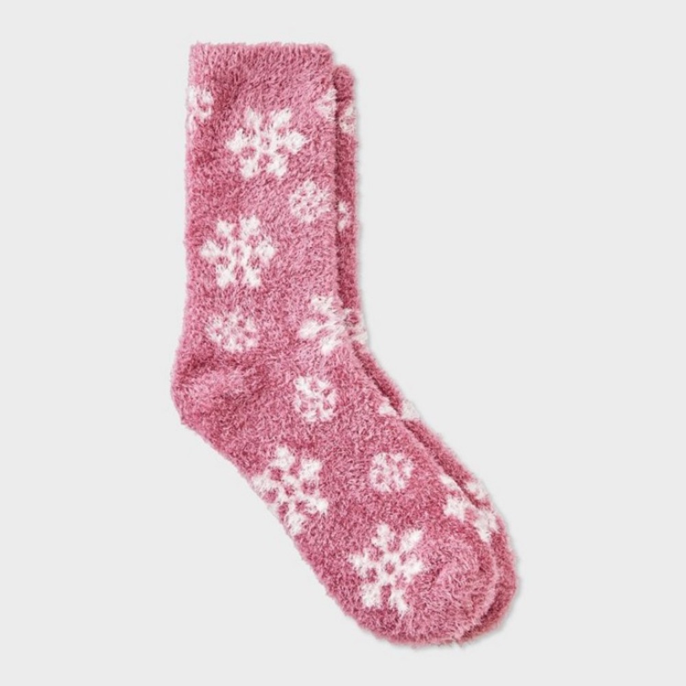 Snowflake Cozy Crew Socks